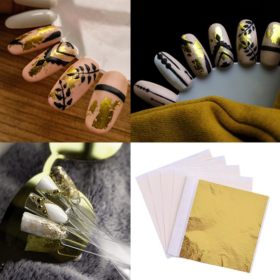 10×100 Sheets Gold Leaf Paper Imitation Gold  Leaf Gilding Craft Art
