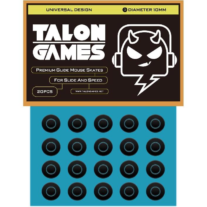 TALONGAMES Super Smooth Mouse Feet Skates Rounded Curved Edges Super Fast Smooth and Durable Sole for Universal (6mm x 20Pcs Gray) 10mm x 20Pcs Black