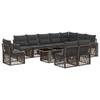 Garden Sofa Set 11 Pieces Gray and Dark Gray Poly Rattan