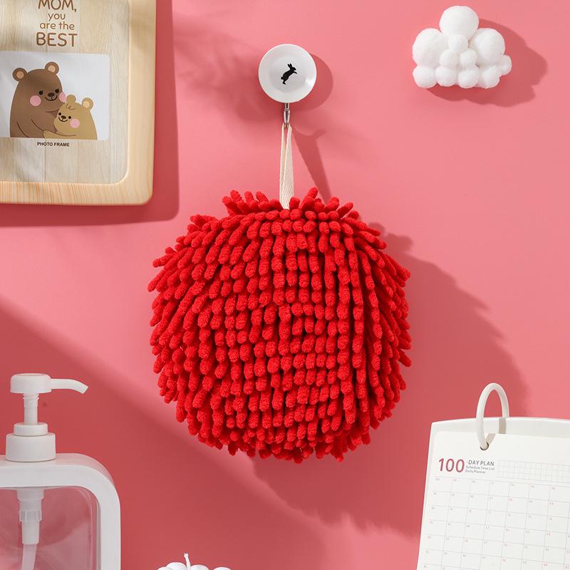 Chenille Cartoon Quick-Dry Hangable Hand Towel for Kitchen & Bathroom