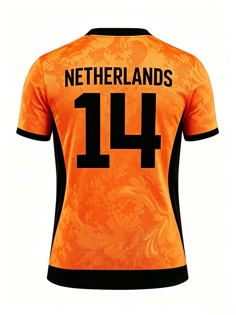 3D Printed Orange Lion Pattern Football Jersey Dutch Style Unisex Short-sleeved T-shirt Men's
