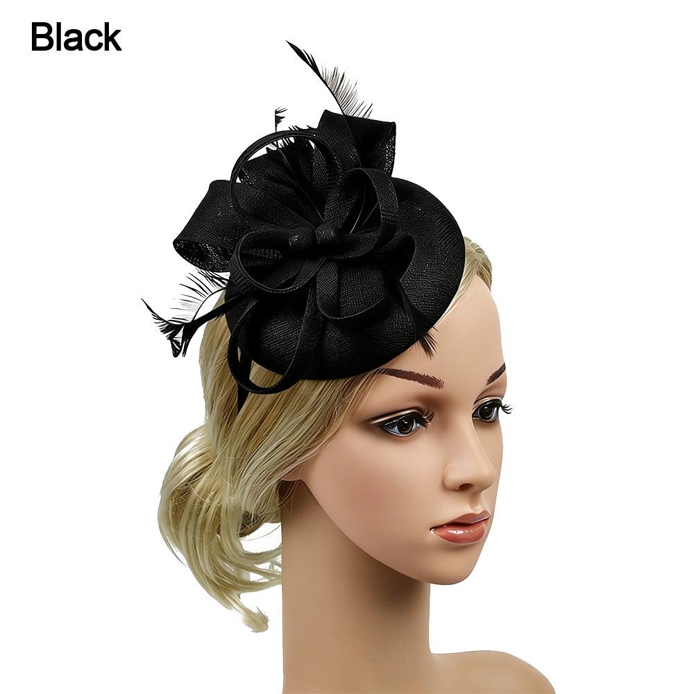 Feather Fascinator Caps Mesh Makeup Prom Elegant Hair Accessories  Women