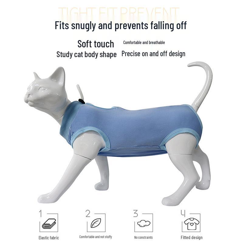 Unisex Pet Recovery Suit: Anti-Lick, Breathable Four-Legged Outfit for Post-Surgery, Weaning, and Hair Loss Protection.