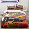 3pcs Duvet Cover Set (1*Duvet Cover + 2*Pillowcase, Without Core), Fast & Furious Print Soft All‑Season Bedding Set, Home Bedroom Decor Gift