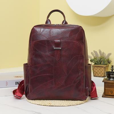 Nouveau sac à dos pour femme en cuir souple de grande capacité, sac de voyage d'affaires pour ordinateur simple et polyvalent