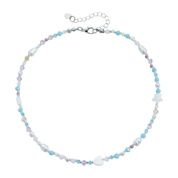 Unique Love Inspired Resin Bead Necklace Bright And Soft Tone For Stylish Layering Looks