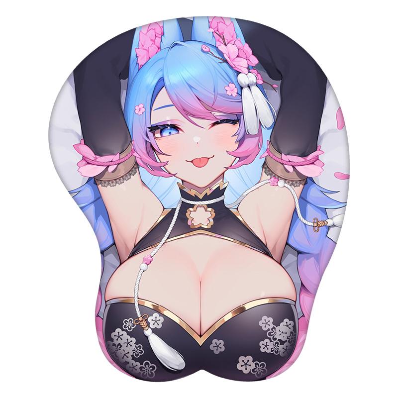 3D Mouse Pad Sexy Silvervale VTuber Anime Wrist Rest Desk MousePad Mat Gamer Accessory