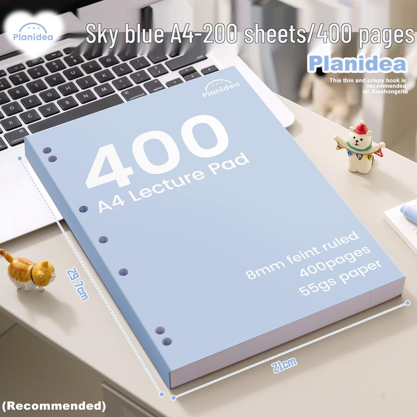 

Блокнот формата А4 в американском стиле с колонками: Тонкий, Хрустящий, Семь отверстий, 400 страниц, Перфорированный, Вдохновлено Xiaohongshu. No size specification