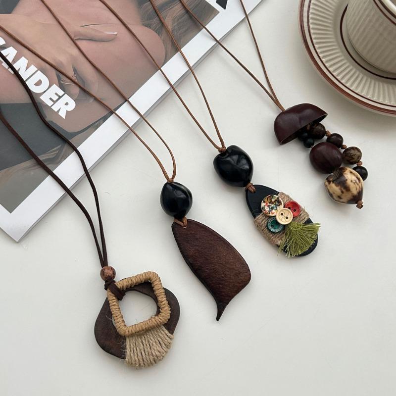 New Chinese Style Retro Design Long Pendant Necklace For Women Sweater Chain