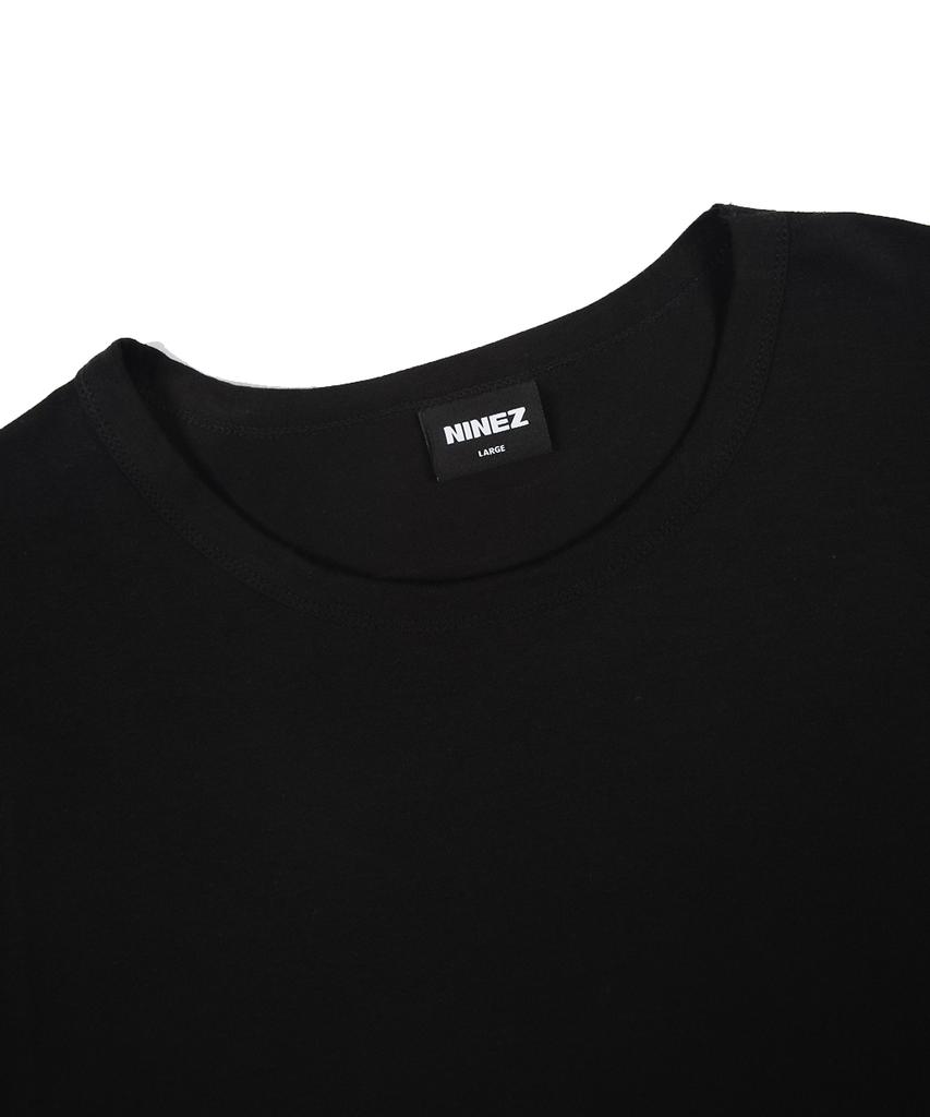 NINEZ Soft Modal Loose Fit Long Sleeve T-Shirt (Black) 24Tl03