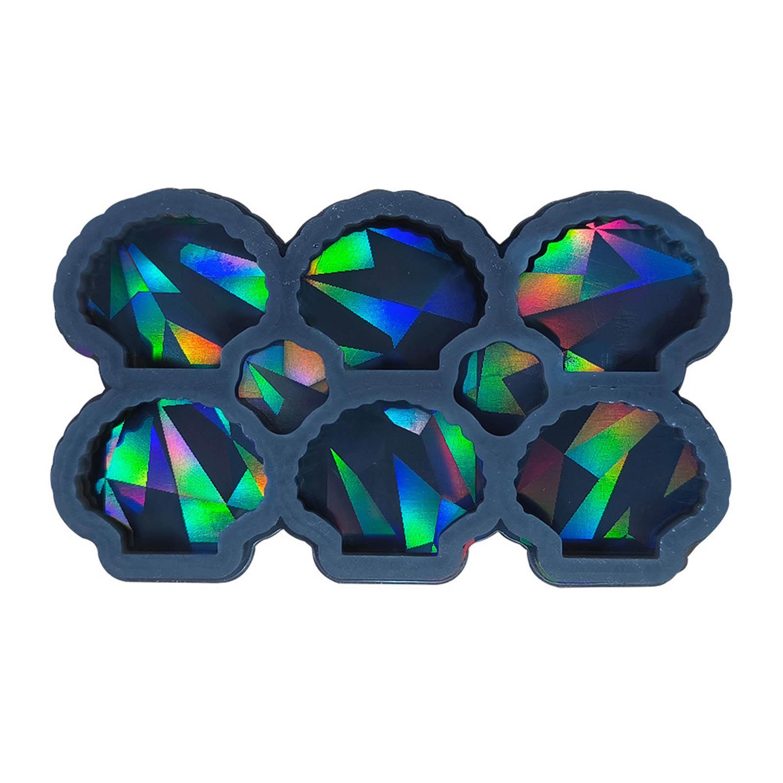 

Силиконовые ракушки Голографические формы Свет Тень Серьги-пусеты Подвеска Форма DIY Украшения Ювелирные изделия Эпоксидная форма для рукоделия чёрный