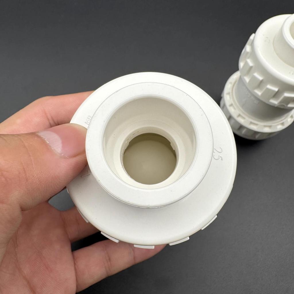 PVC Double Union Check Valve, Single Union One-Way Adhesive Valve, Reverse Anti-Backflow Connector (Sizes: 20, 25, 32).