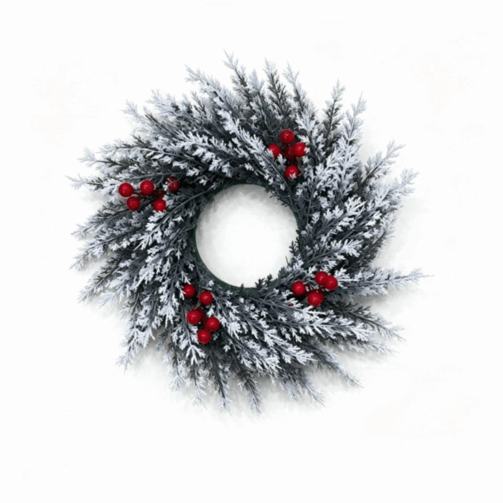 Evergreen Plastic Christmas Pine Wreath Artificial Pine Garland Wreath Indoor Decor