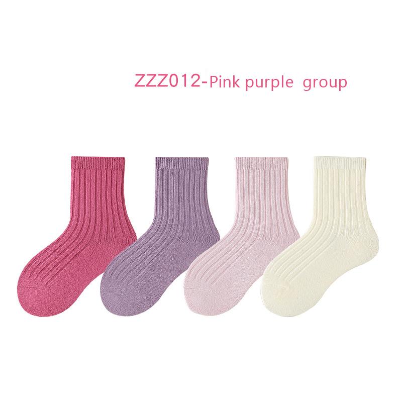 4 Pairs/Lot Children Warm Socks Autumn And Winter New Japanese Solid Color Kids Socks Baby Warm Socks For Boys And Grils