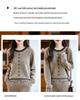 Women's Color Block Two-Piece Look Wool Sweater - Slim Fit, Loose, Round Neck Knitwear for Spring and Autumn