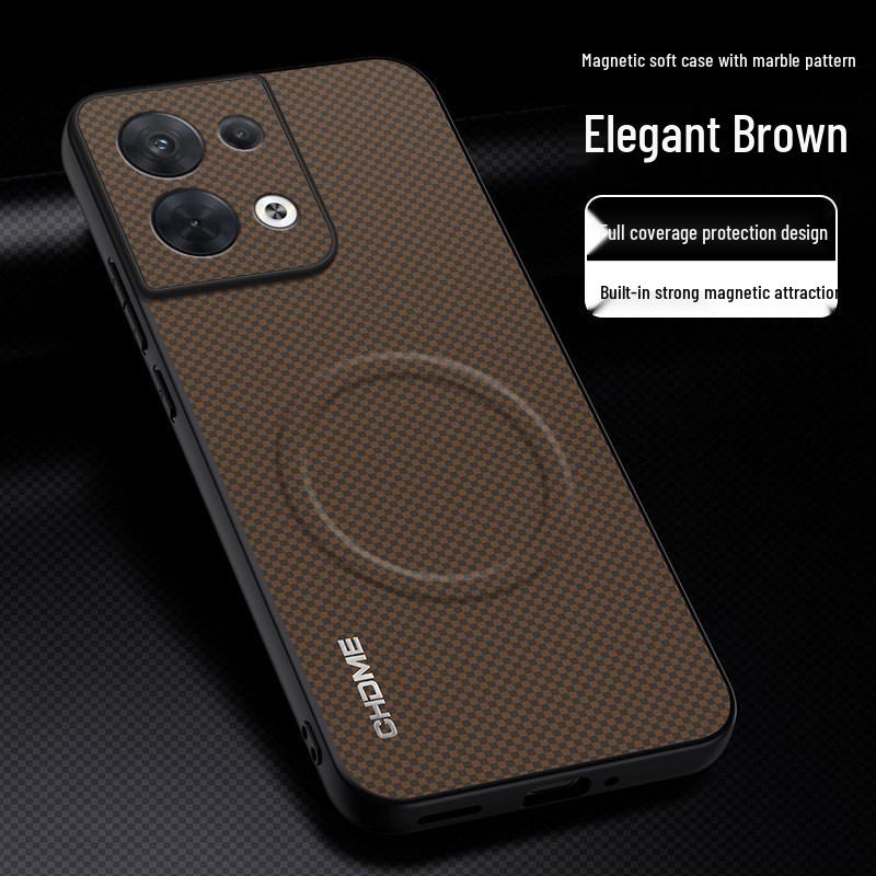 OPPO Reno 8/8 Pro/8T Anti-Drop Case with Full Coverage, Simple Fashion Design, Magnetic Buckle, and Textured Finish.