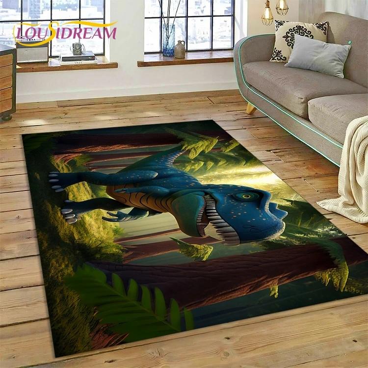 3D Cute Dino Cartoon Dinosaur Space Carpet Rug for Bedroom Living Room Home Sofa Decoration,Children Game Large Decor Floor Mat