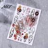 Spooky Ghost Nail Decals Halloween Art Stickers, Flower Skull Spider Web Self-Adhesive Accessories Manicure Decals, DIY Supplies for Women Girls