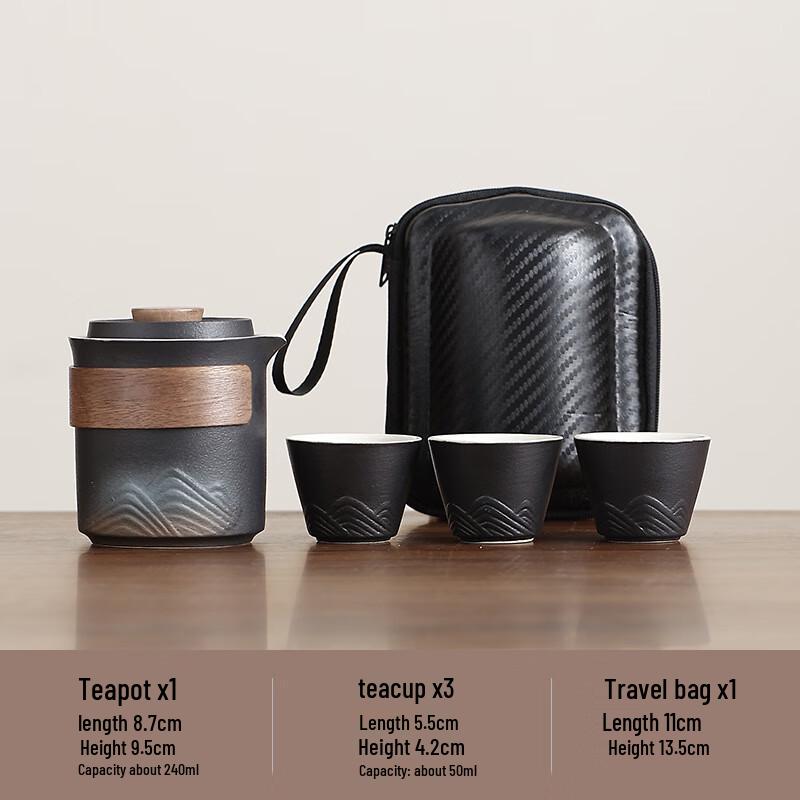 Портативный дорожный чайный набор из фиолетовой глины