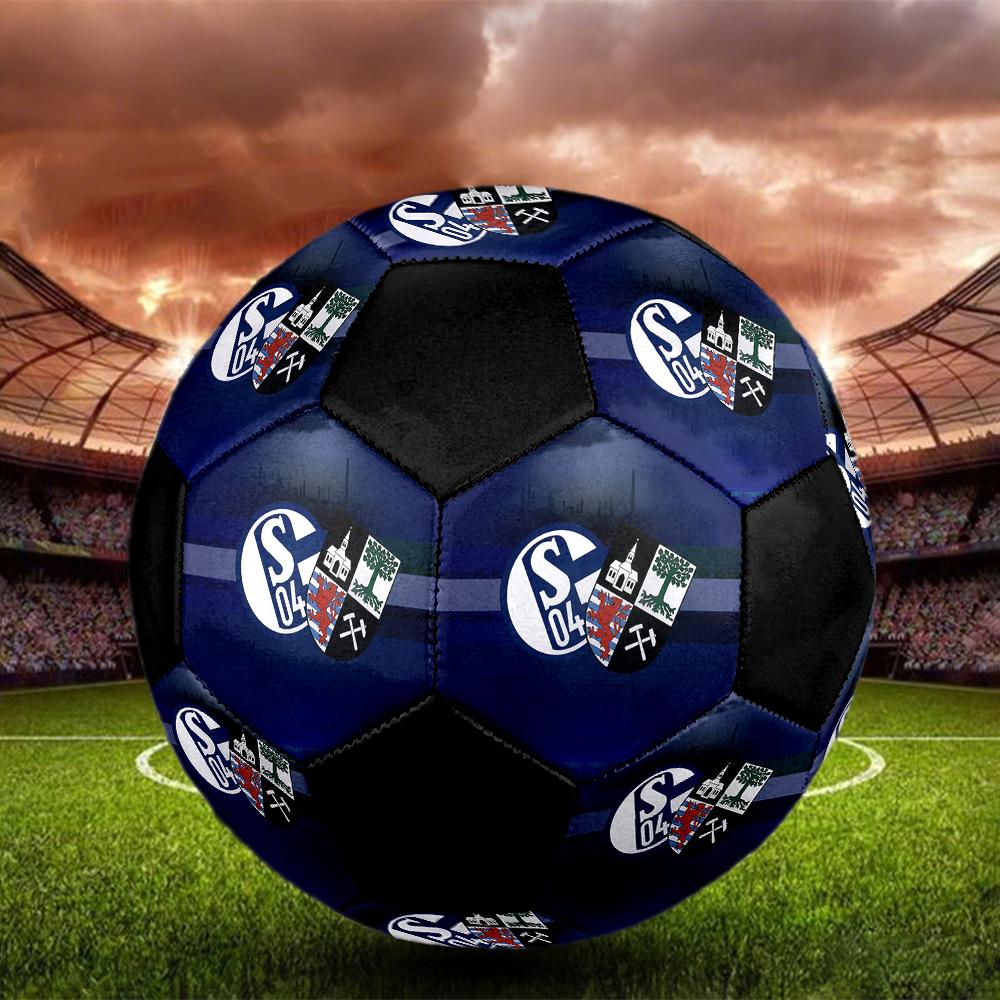 SIZE 5 FC Schalke 04 Soccer Ball Colorful All Ages Machine Stitched PVC Competition Ready Durable High-Bounce