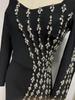 2025 Diamond-Studded Bandage Evening Dress – Sexy Long-Sleeved European & American Style