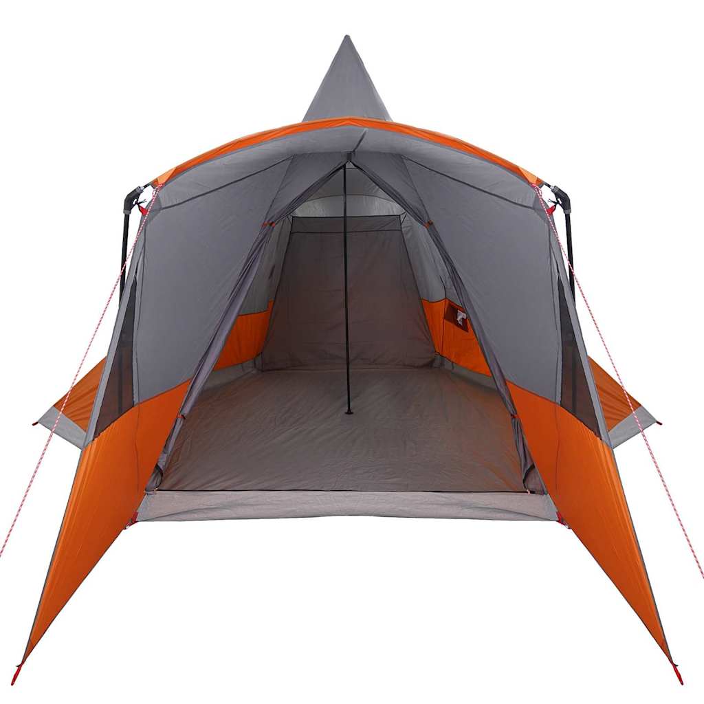 Teepee Tent for 8 Persons Gray and Orange 720 x 465 x 295 cm