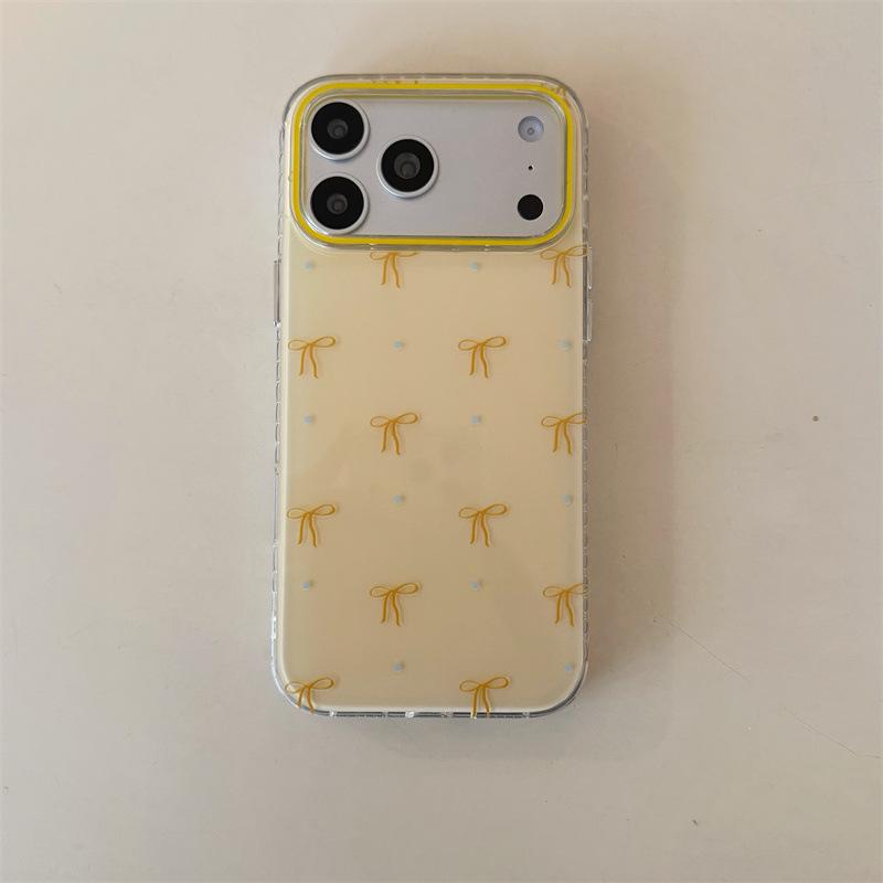 

Yellow Bowknot Anti-drop Phone Case for iPhone 14/13/Pro Max Models iPhone 15 Pro
