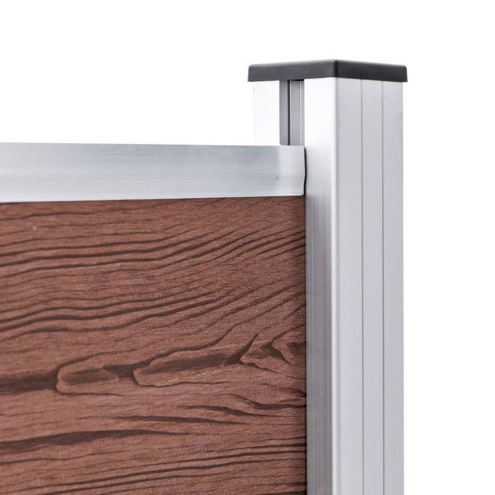 Clôture de jardin - VIDAXL - WPC - 353x106 cm - Marron - Résistante à la pourriture