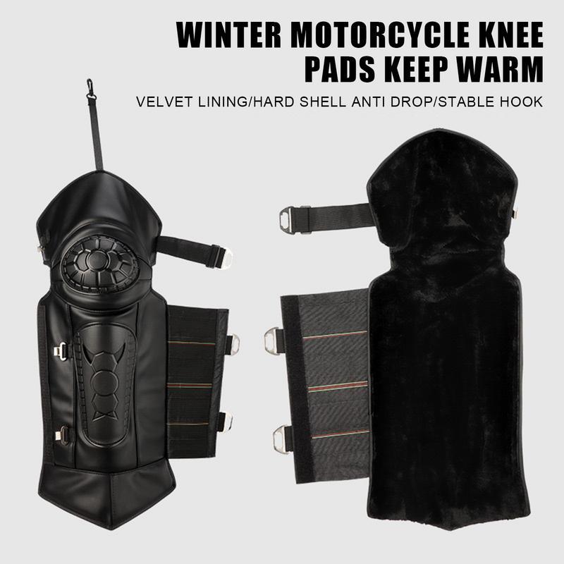 Winter Electric Motorcycle Knee Guards Riding Waterproof Cold Collision Resistant Warm PU Windproof Thickened Leg and Knee Guard