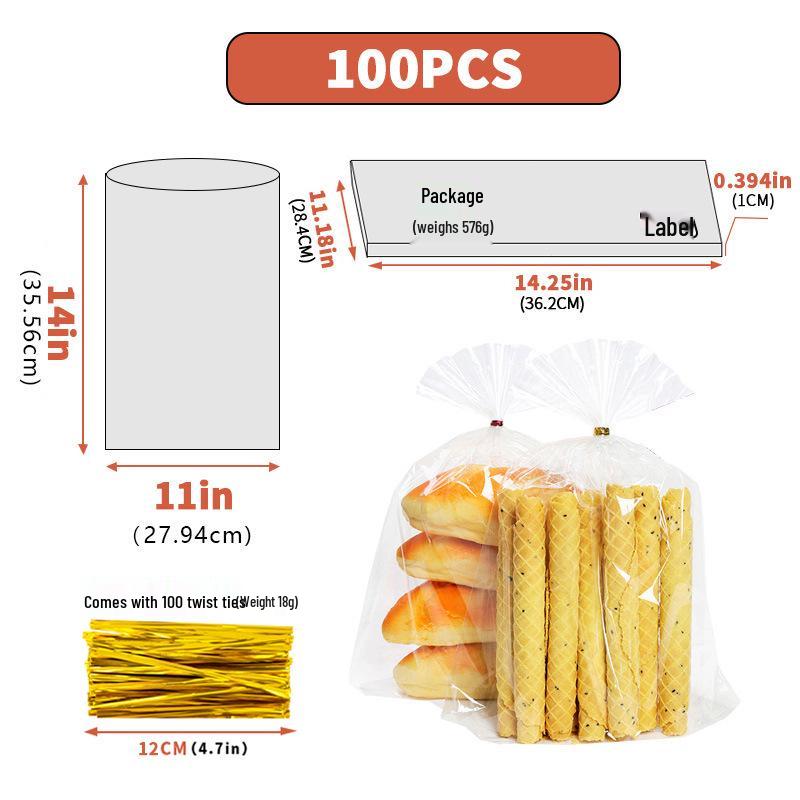 Clear Drawstring Packaging Bag for Cookies, Bread, Candy, and Baked Goods