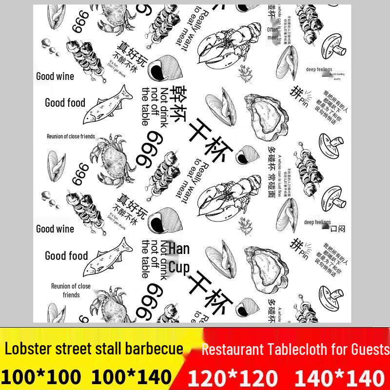 Handun Disposable Red Plaid Square Tablecloth