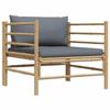Maison Exclusive - Canapé de jardin avec coussins gris foncé Bambou