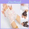 Elegant Women Evening Bridal Wedding Party Lace Fingerless Gloves Mittens