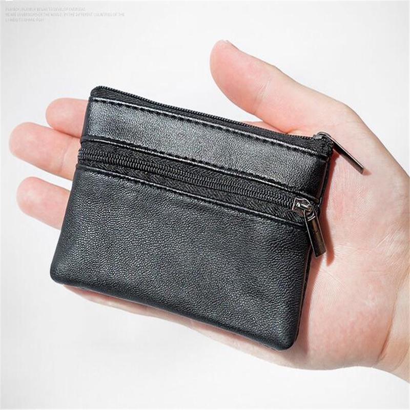 Leather Keychain Men Women Key Holder Organizer Pouch Cow Split Car Key Bag Wallet Housekeeper Key Case Small Wallet Mini Purse