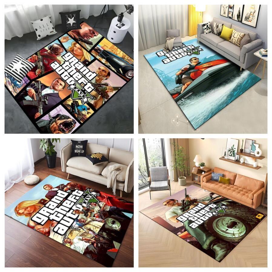 Carpet Cartoon Printed Carpet 3D Gta Grand Theft Auto Game Gamer Large Area Rug