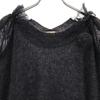 LANVIN en Bleu Wool Blend Design Short Sleeve Design Sweater 38 Gray Knit Women Used