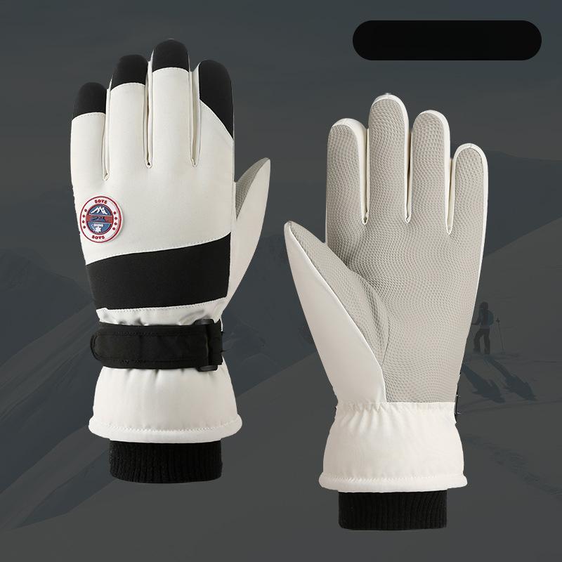 Guanti da sci invernali, touch screen impermeabile per ciclismo all'aperto, guanti isolanti in peluche, silicone antiscivolo e resistente all'usura Resistente a -40 ° C