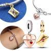 Copperheart Envelope Gold Charms Beads Fit Original Pandora Bracelet Pendent Diy For Women Fine Jewelry Gift