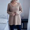 Fashion Casual Tops Shirts Clothing Vintage Fashion Elegant Casual Early Fall Women's Loose Long-sleeved Solid Color V-neck Thick Needle Sweater