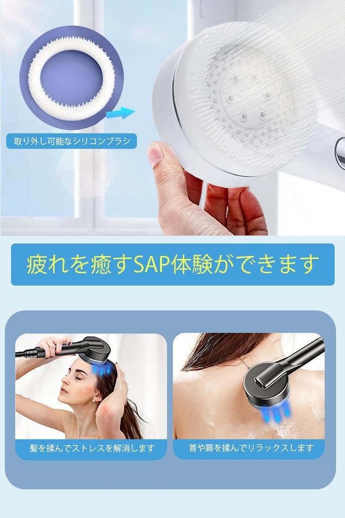 Innodenki Shower Mist Shower Head with Water High Cleaning Purifying Removing Beautifying Gentle on the Water Stop 4 Water Flow Settings Includes 4