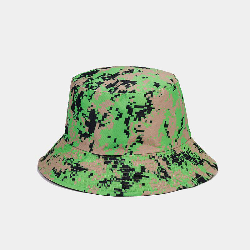 Outdoor Sunshade Camouflage Foldable Sun Beach Fishing Double-Sided Cotton Fisherman Camo Reversible Bucket Hat Cap