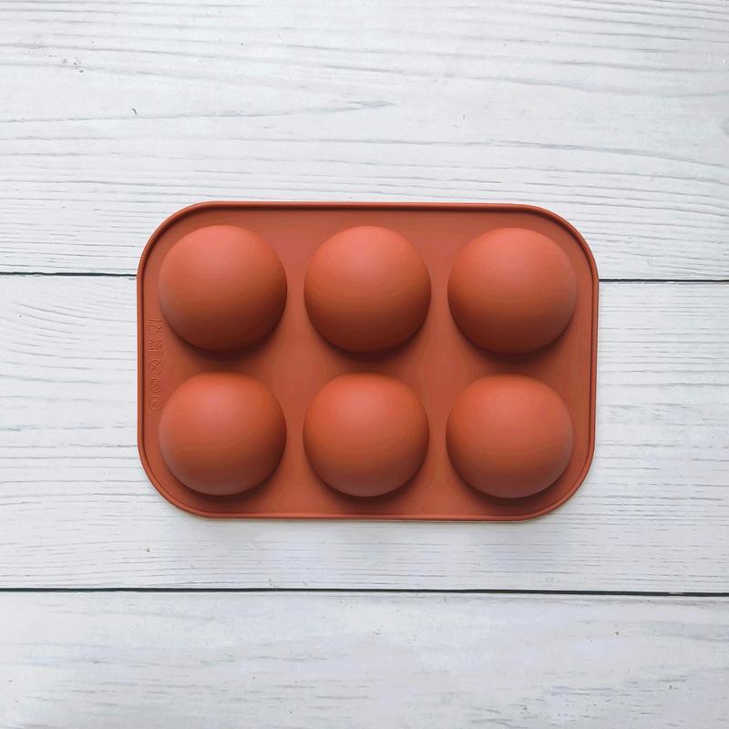 Half Sphere Silicone Chocolate Mold 6 Hole Non-Stick Food Grade Mould for Hot Cocoa Bomb Home Baking Dessert DIY