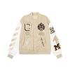 Tide Brand AC Milan Embroidery Leather Sleeve Baseball Jacket