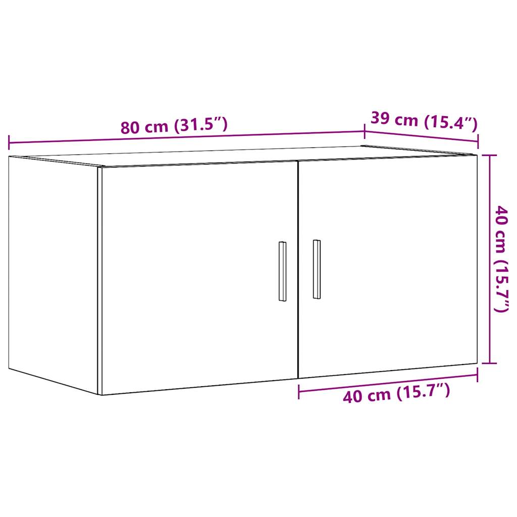 Wall Cabinet for Living Room, Wall Storage for Entrance Wall, Wall Decoration Storage Cabinet, 80x39x40 Cm