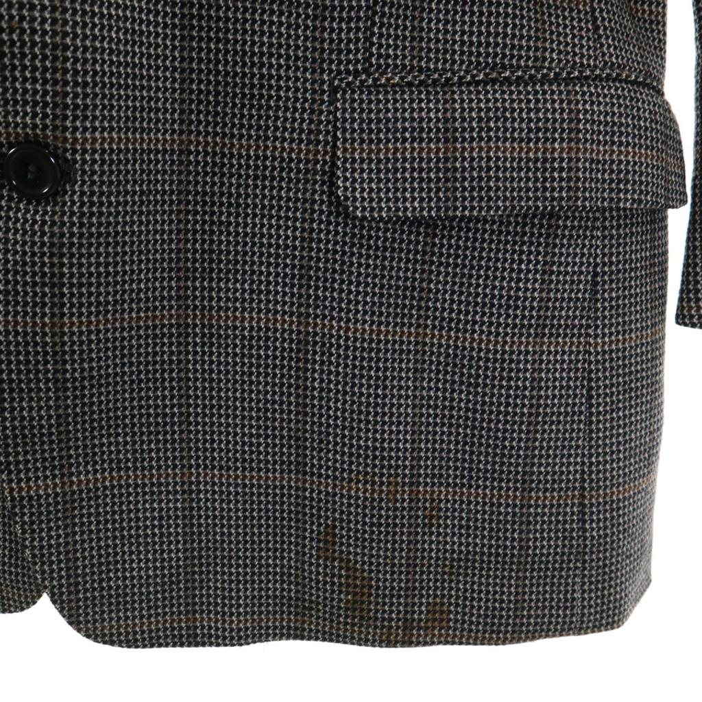 YVES SAINT LAURENT 90s Old Check Pattern tailored jacket 98/88/175 gray Men's Used