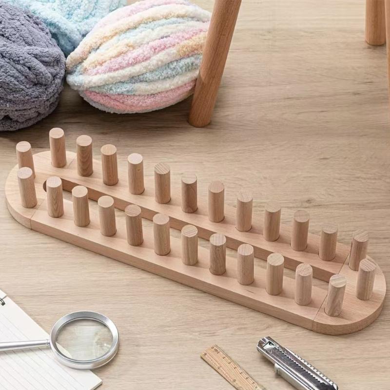 Verstellbarer japanischer Holzgarn-Strickrahmenständer für Bastel- und Häkelprojekte