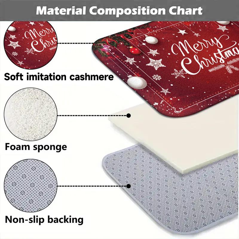 Christmas Kitchen Mats Entrance Doormat Decor Winter Xmas Hallway Balcony Rugs Bath Non-slip Foot Pad Christmas Decorations