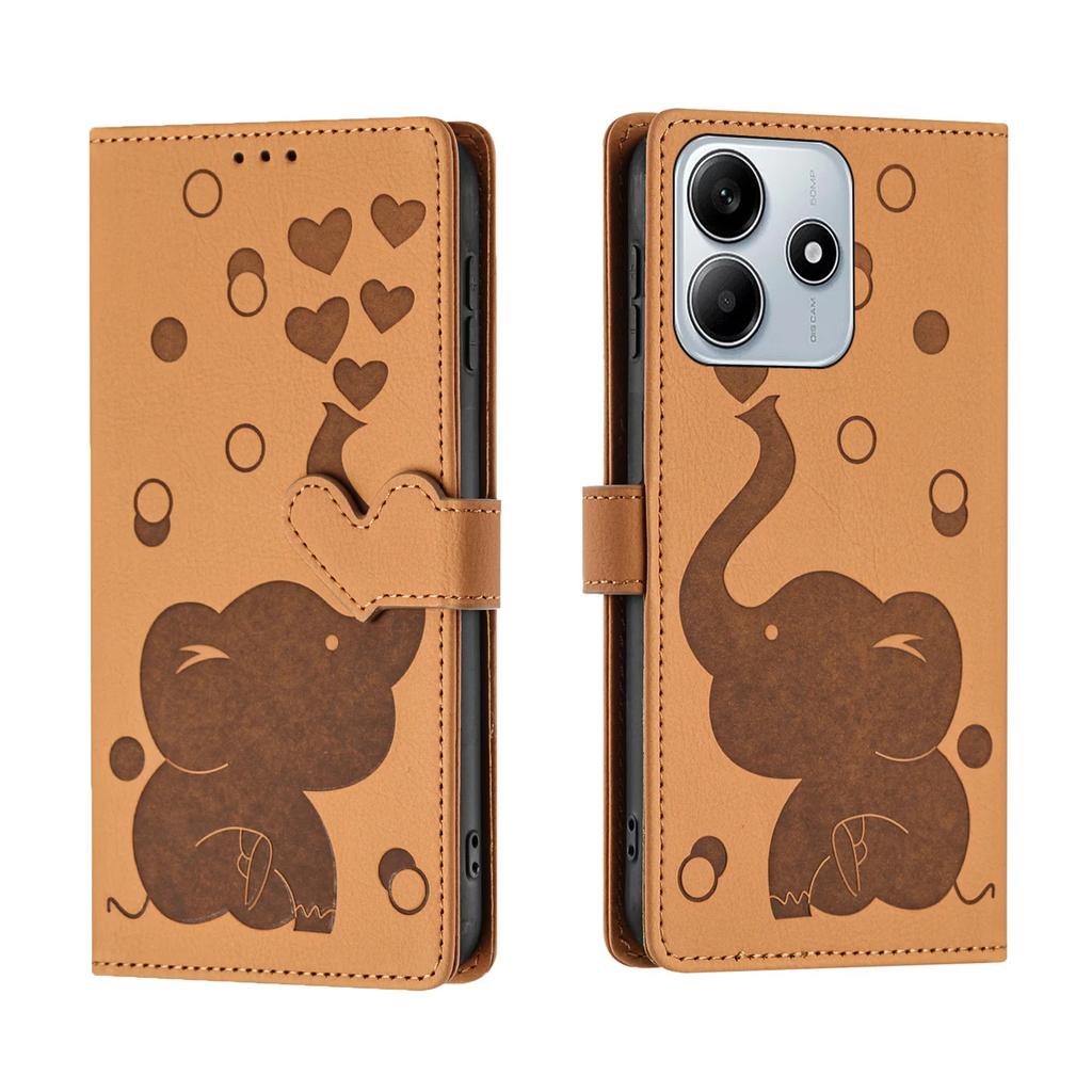 Love Heart Elephant Card Solt Leather Wallet Book Case For Xiaomi Redmi Note 14 Pro 5G 13 12 11 14T 13C 14C Book Cartoon Cover