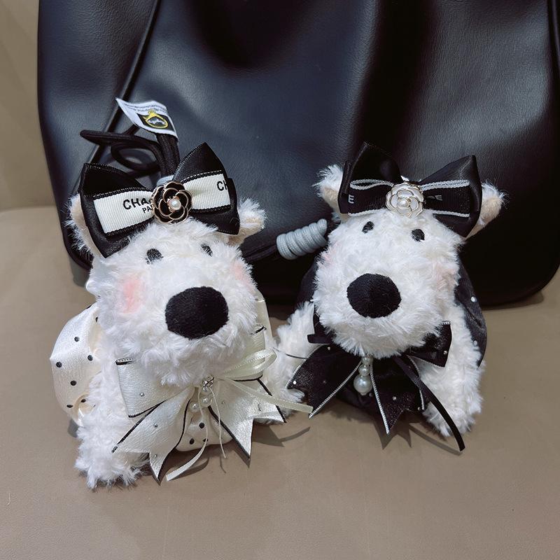 West Highland Puppy Plush Keychain – Cute Cartoon Style Bag Charm