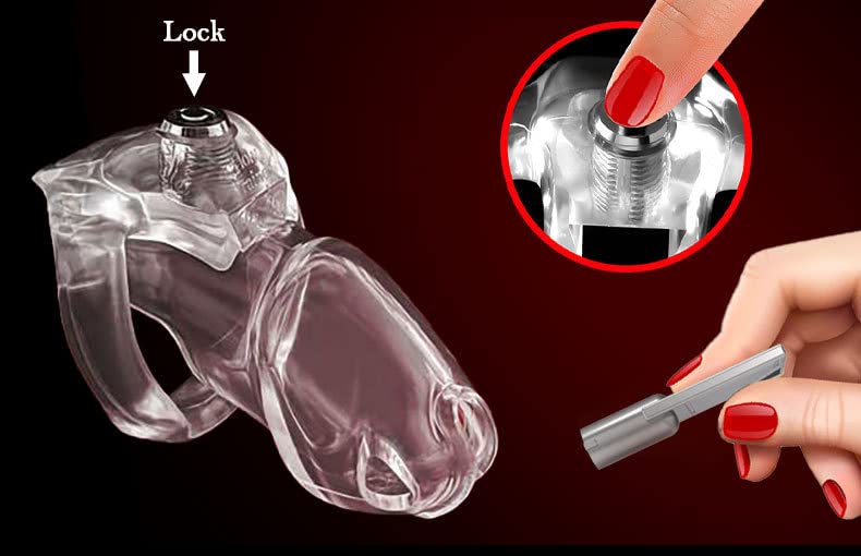 SYXMEE Chastity Belt Resin Cock Cage with Restraint Device for Penis Torture and SM Couple Adult Toy Men's HT-V5, Lock, Restraint, Slave, (Maxi, 45mm)